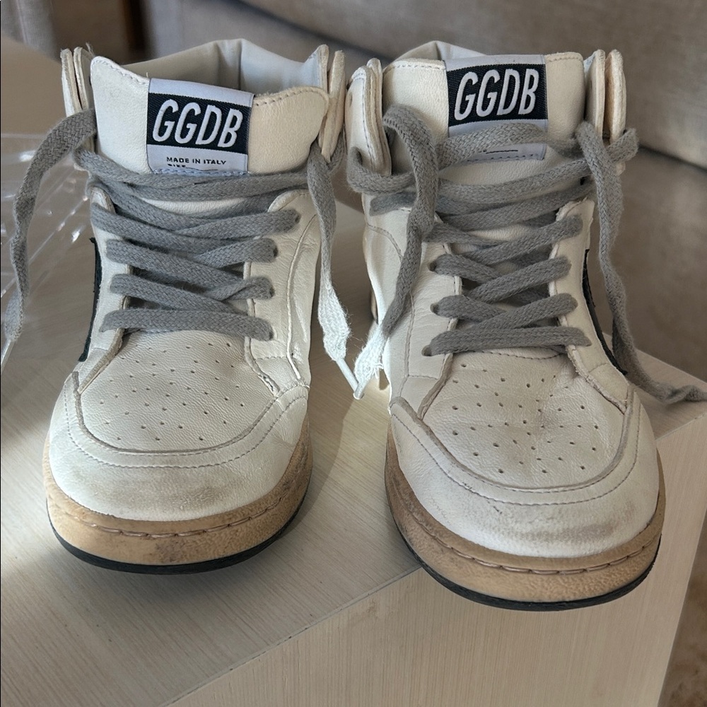 Golden Goose Kids Shoes in Cream and Gray